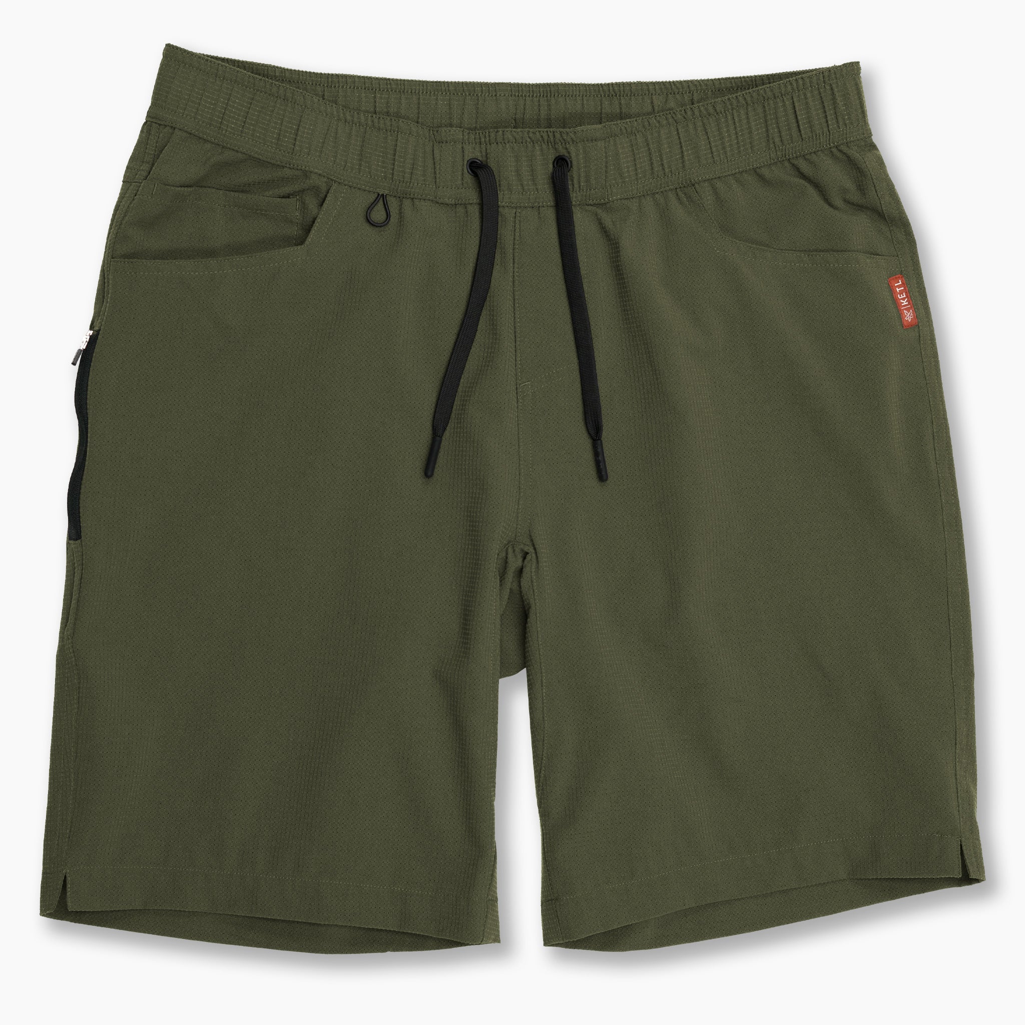 KETL Mtn Vent Lightweight Shorts 9 Inseam: Summer Hiking & Travel - Ultra-Breathable Airflow Stretch Pine Men's