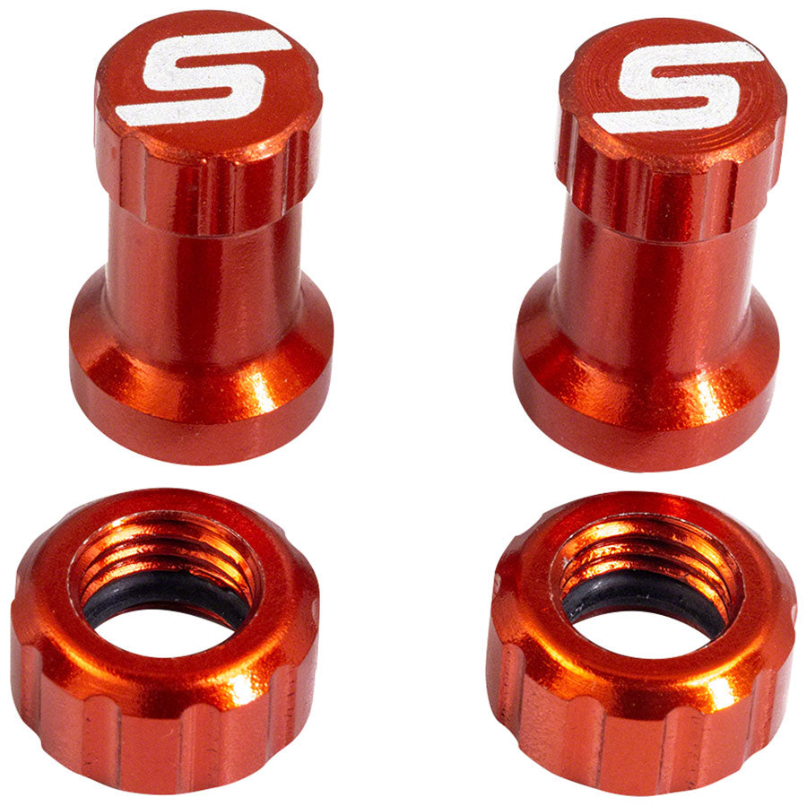 Stan's Tubeless Valve Stem Cap Color Kit - Orange, Pair