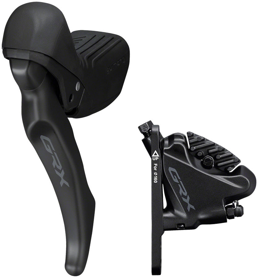 Shimano GRX BL-RX610 Brake Lever with BR-RX400 Hydraulic Disc Brake Caliper - Left/Front, Flat Mount Caliper, Black Perfect