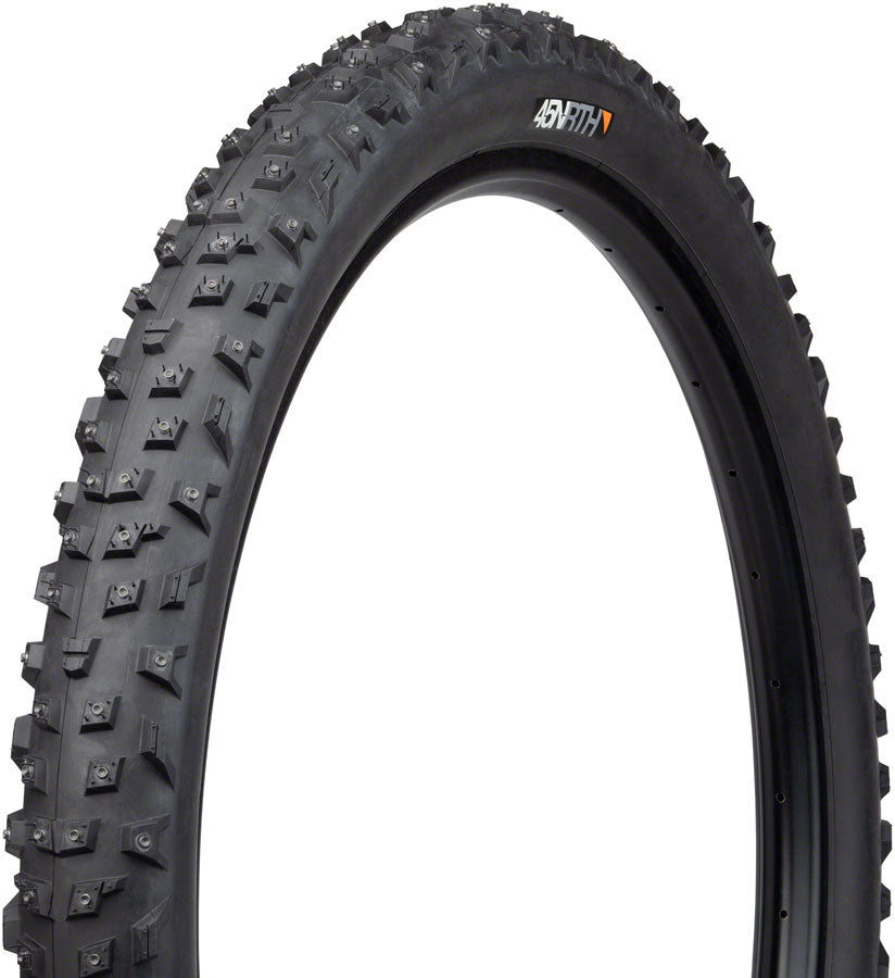 45NRTH Wrathchild Tire - 29 x 2.6, Tubeless, Folding, Black, 120 TPI, 252 XL Concave Carbide Aluminum Studs Clearance Low Shipping