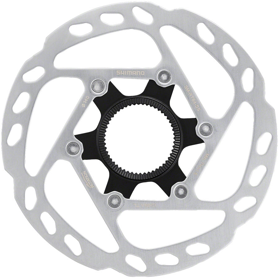 Shimano SM-RT64-SS Disc Brake Rotor with External Lockring - 140mm, Center Lock, Silver Professional Cheap Pice