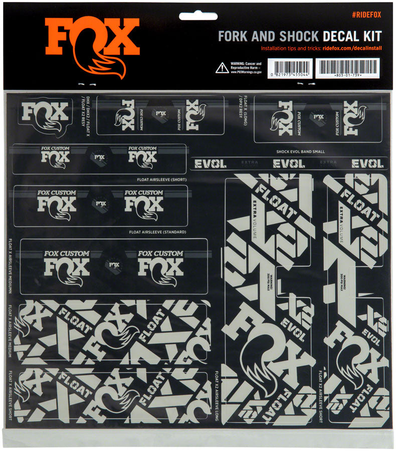 FOX Fork and Shock Decal Kit - Battleship Gray Clearance Online