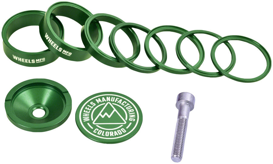 Wheels Manufacturing Pro StackRight Headset Spacer Kit - Green Clearance Pick A Best