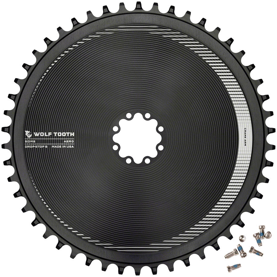 Wolf Tooth Aero Direct Mount Chainring - 52t, Direct Mount SRAM 8-Bolt, Drop-Stop B, Black High Quality For Sale