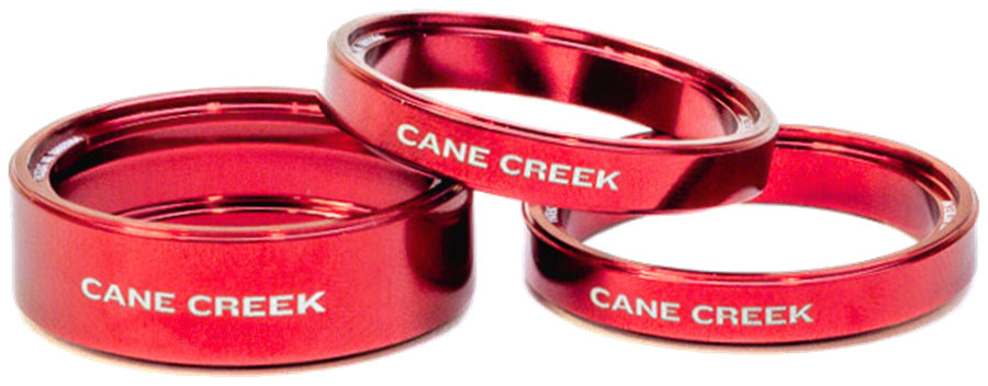 Cane Creek Interlok Chroma Studio Headset Spacer Kit - (1) 10mm, (2) 5mm, Red 2025 New For Sale