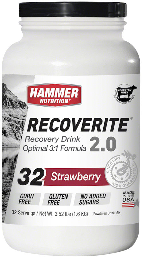 Hammer Nutrition Recoverite 2.0 Recovery Drink - Strawberry, 32 Serving Canister Classic For Sale