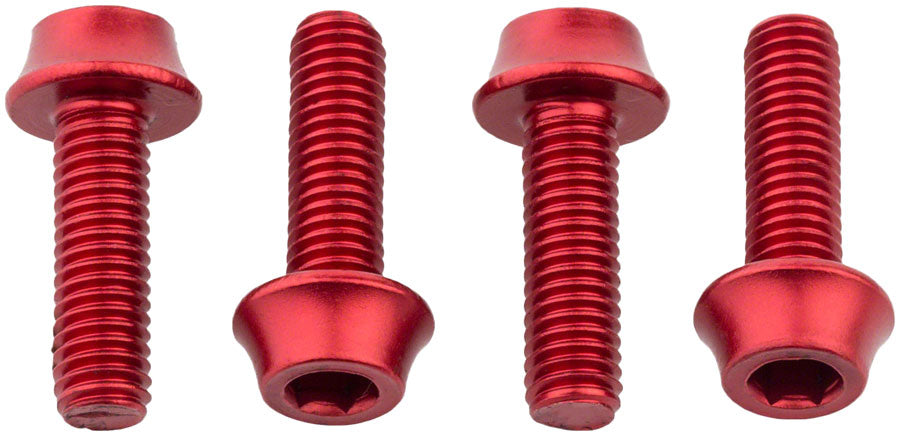 Wolf Tooth Water Bottle Cage Bolts - Set/4, Aluminum, Red Free Shipping Low Pice