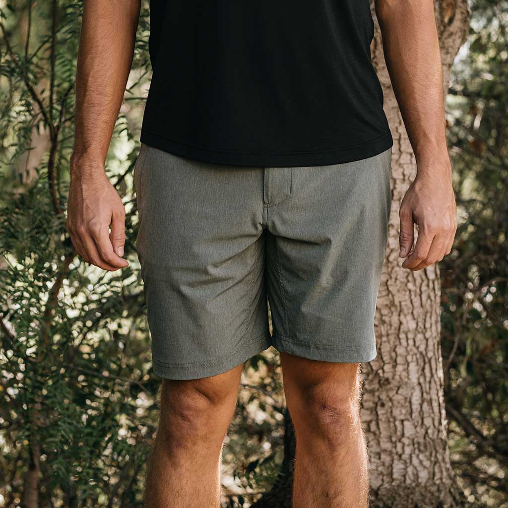 KETL Mtn Virtue Hybrid Shorts V3 9 Inseam: Swim, Hike, Travel, Lounge, Bike - Men's Hiking Chino Style Lightweight Green