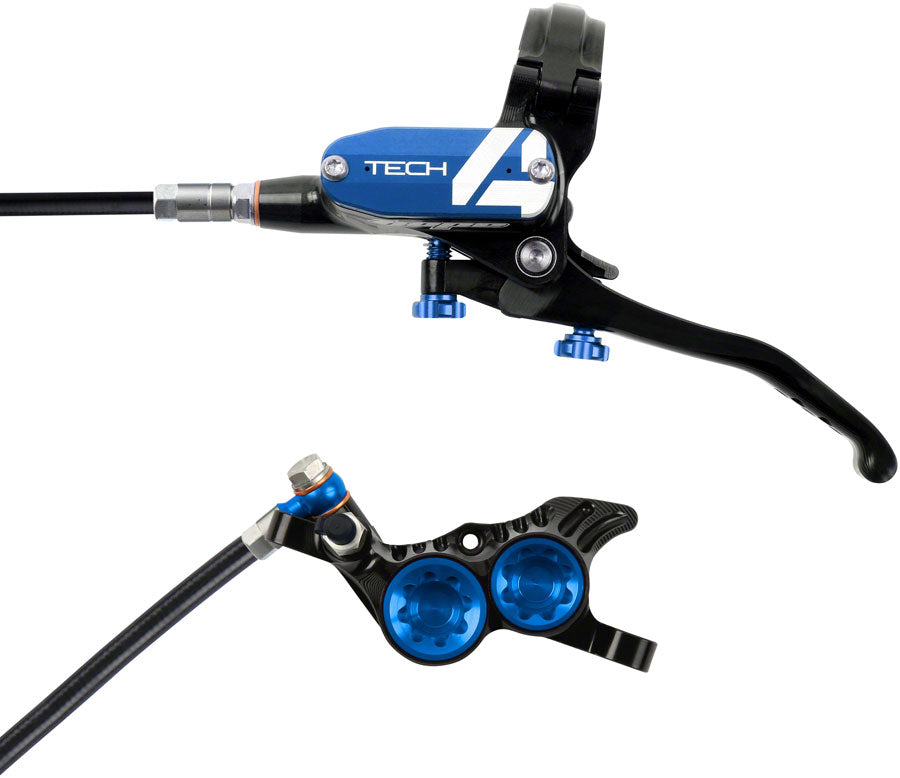 Hope Tech 4 V4 Disc Brake and Lever Set - Front, Hydraulic, Post Mount, Blue Quality Free Shipping Outlet