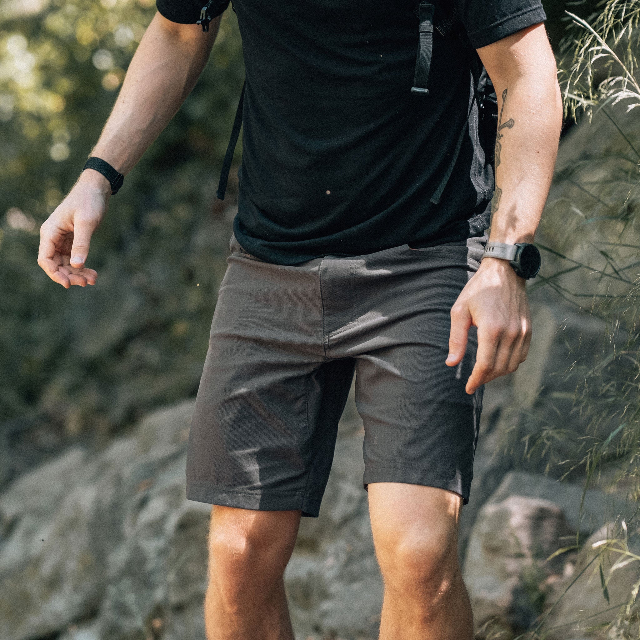 KETL Mtn Shenanigan Hiking Shorts - Lightweight, Stretchy, Packable Men's Travel Shorts Grey Men's