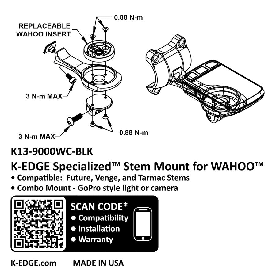 K-EDGE Wahoo Specialized Future Combo Mount - Black Sale Shop Offer