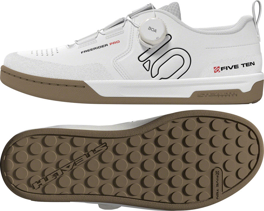 Five Ten Freerider Pro BOA Flat Shoes - Men's, FTWR White/Core Black/Red, 9.5