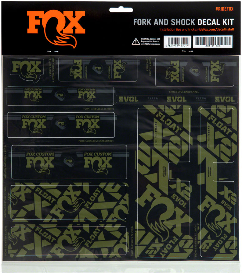 FOX Fork and Shock Decal Kit - Olive Drab Discount Visit New