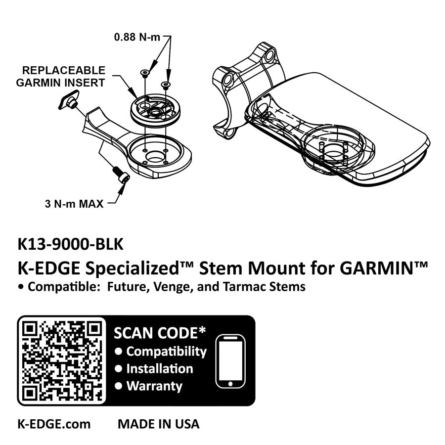 K-EDGE Garmin Specialized Future Mount - Black Collections Cheap Pice