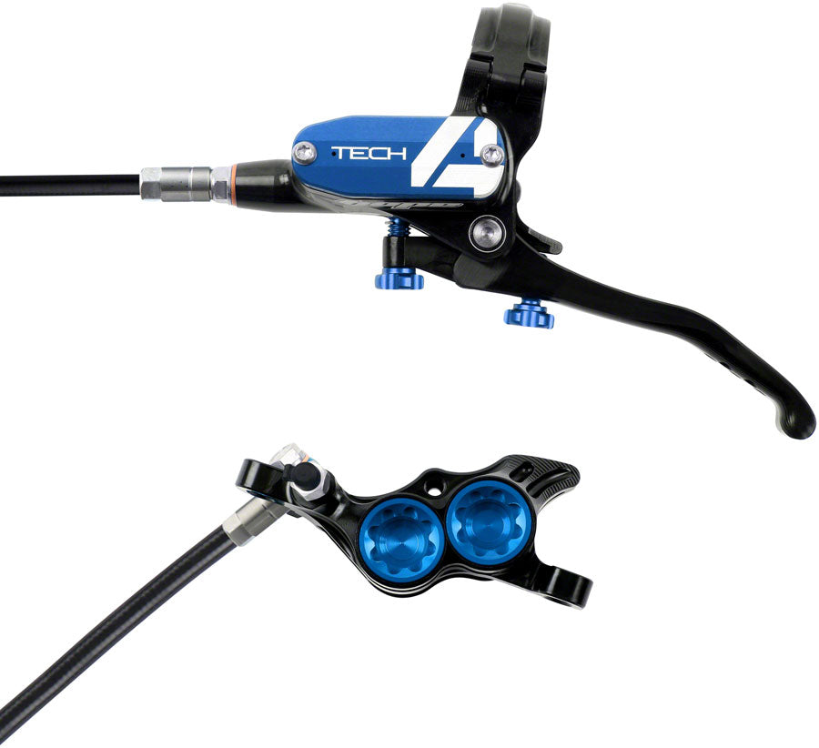 Hope Tech 4 E4 Disc Brake and Lever Set - Front, Hydraulic, Post Mount, Blue Free Shipping Very Cheap