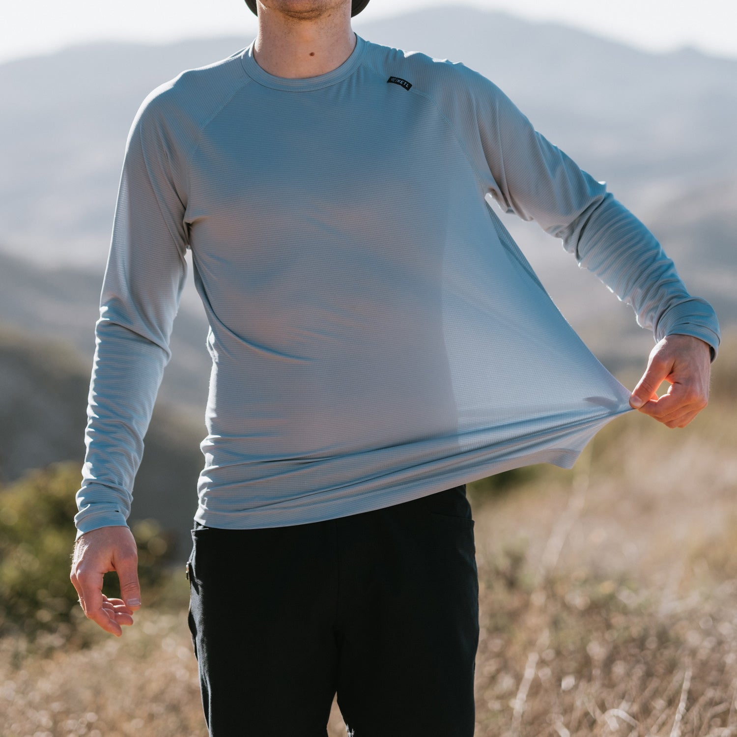 Ketl Mtn Nofry Sun Shirt Long Sleeve - SPF/UPF 30+ Sun Protection Shirt Lightweight For Summer Travel - Slate Men's