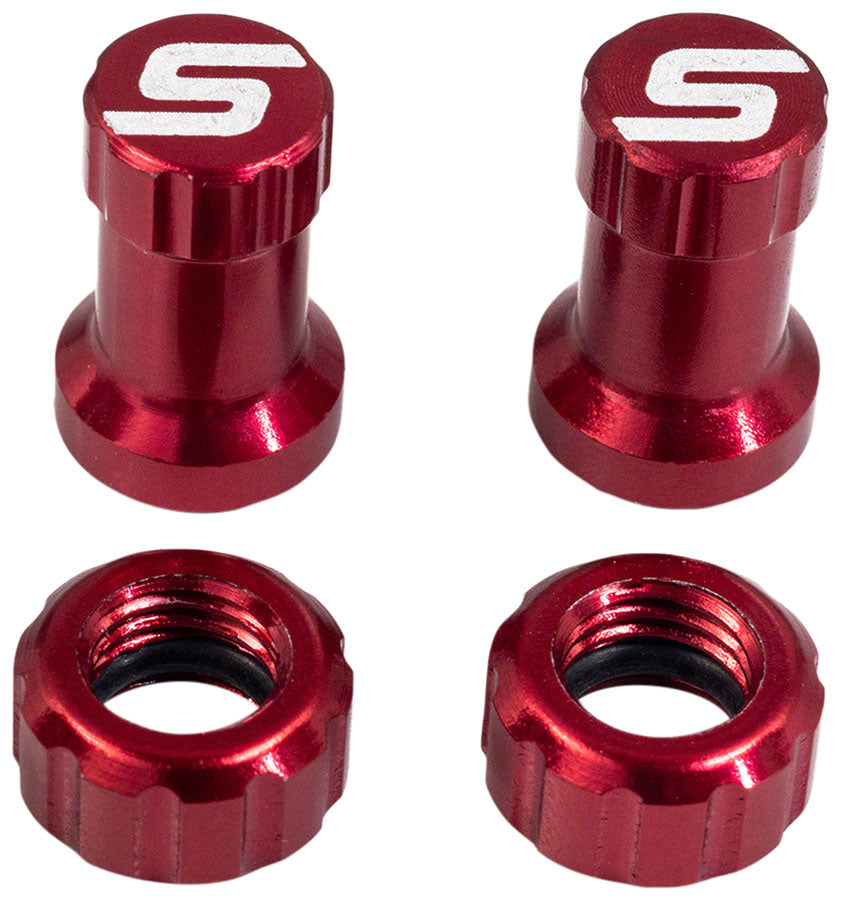 Stan's Tubeless Valve Stem Cap Color Kit - Red, Pair