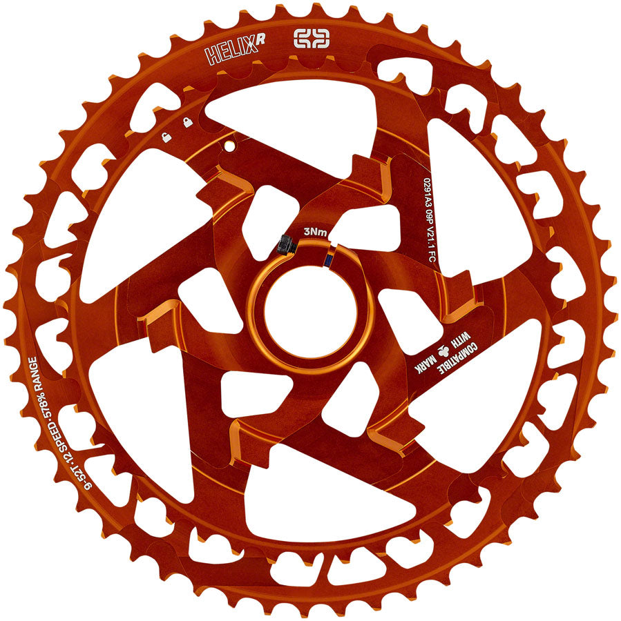 e*thirteen Helix Race Cassette - 12-Speed, 9-52t, Naranja Marketable