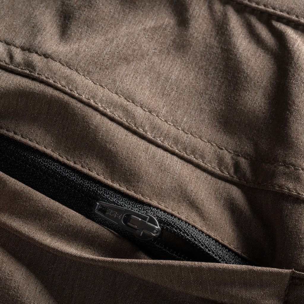 KETL Mtn Virtue Hybrid Shorts V3 9 Inseam: Swim, Hike, Travel, Lounge, Bike - Men's Hiking Chino Style Lightweight Brown