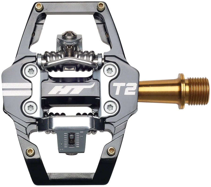 HT Components T2T Pedals - Dual Sided Clipless with Platform, Aluminum, 9/16, Black Free Shipping 100% Original