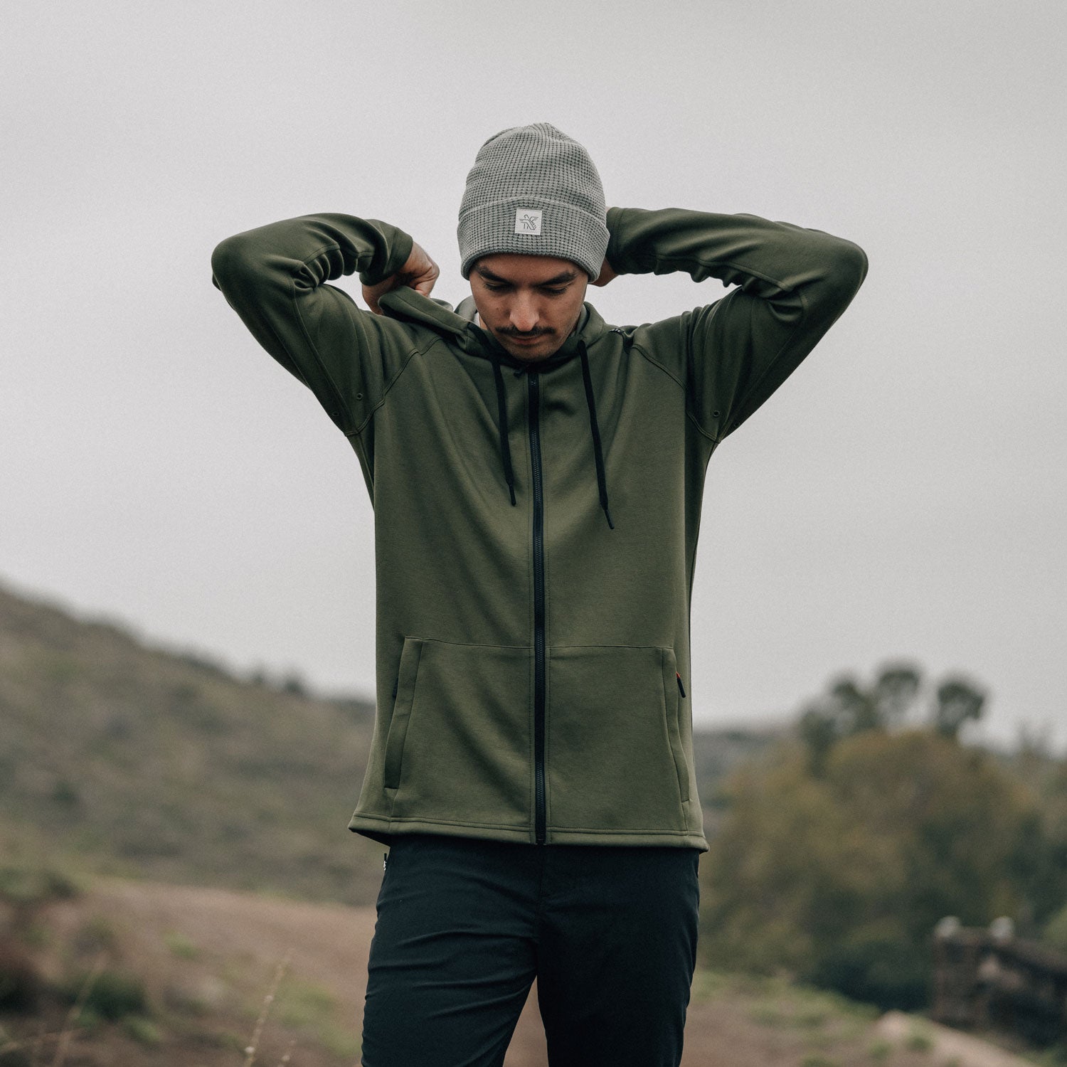 KETL Mtn Folly Active Travel Hoodie - Zipper Pockets, Stretchy, Breathable - Men's Zip-Up V.2 Green