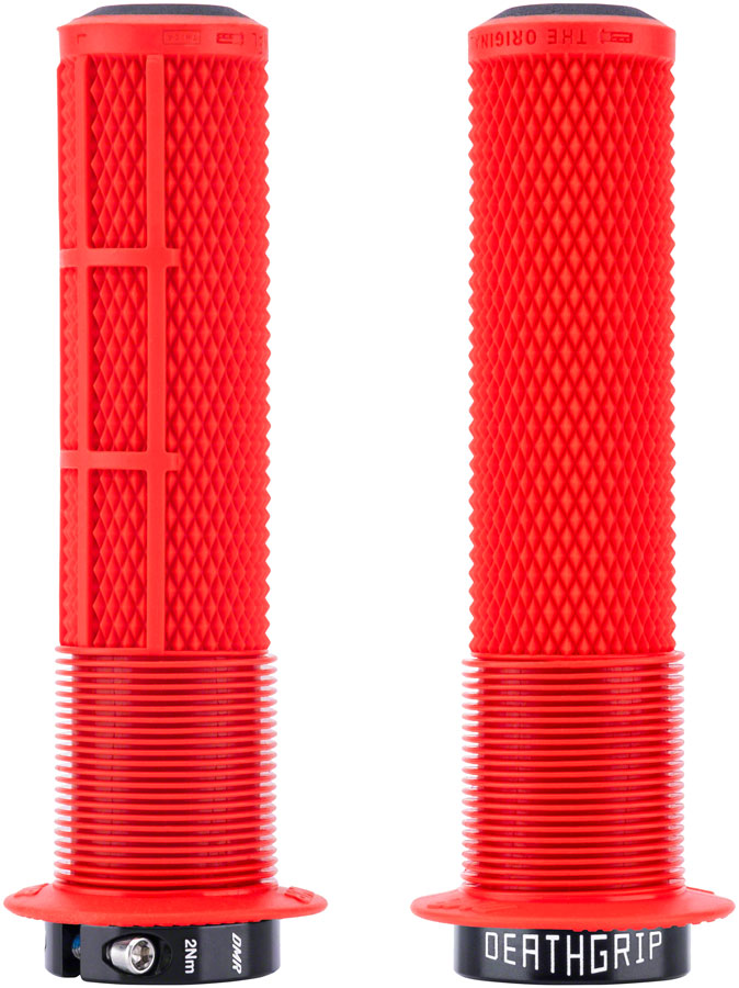 DMR DeathGrip 2 Flanged Grips - Thick, Lock-On, Red Finishline For Sale