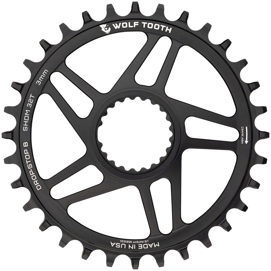 Wolf Tooth Direct Mount Chainring - 32t, Shimano Direct Mount, Drop Stop B, Boost, 3mm Offset, Black Collections Cheap Online