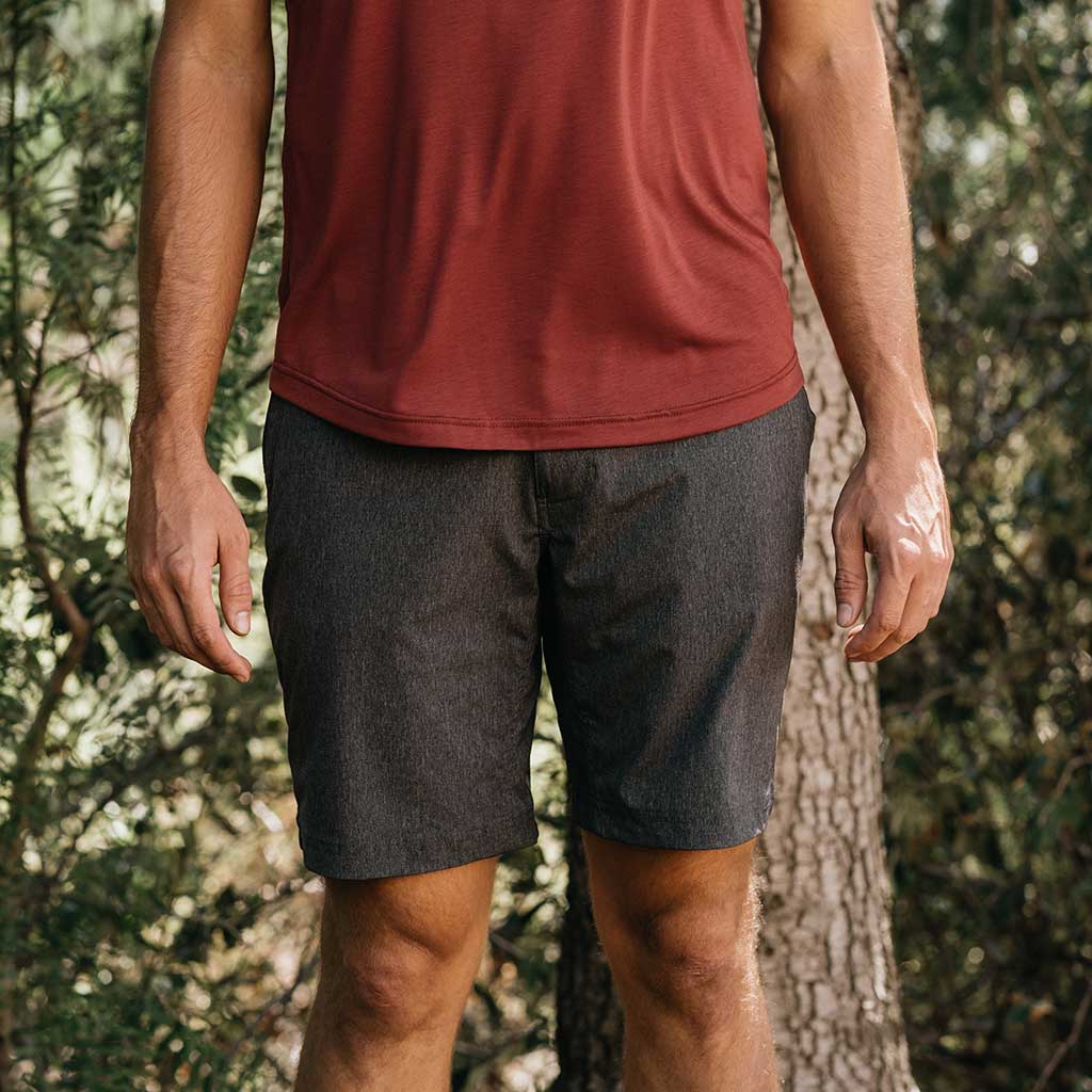 KETL Mtn Virtue Hybrid Shorts V3 9 Inseam: Swim, Hike, Travel, Lounge, Bike - Men's Hiking Chino Style Lightweight Charcoal