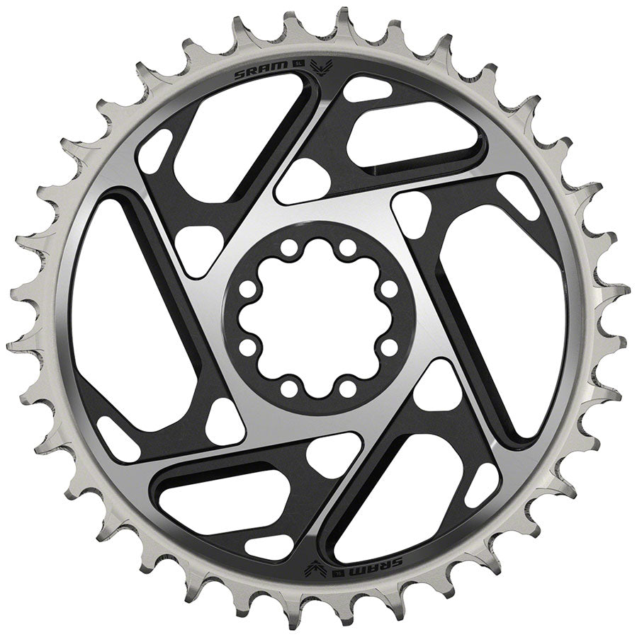 SRAM XX SL Eagle T-Type Direct Mount Chainring - 36t, 12-Speed, 8-Bolt Direct Mount, 3mm Offset, Aluminum, Black/Silver, Clearance Outlet