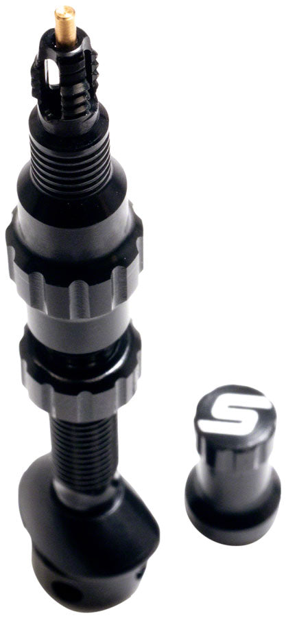 Stan's Tubeless Exo-Core Valve Stems - Alloy, Regular, Black, Pair