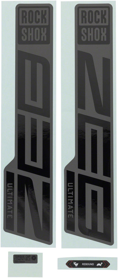 RockShox Fork Decal Kit - ZEB Ultimate, 27/29, Gloss Black/Matte Gray Outlet Explore